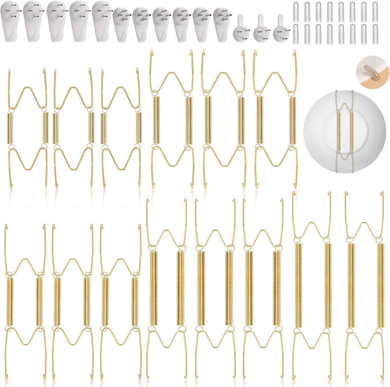 14 pcs Plate Hangers for The Wall, 4/6/8/10/12 Inch Invisible Decorati