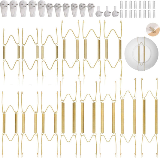 14 pcs Plate Hangers for The Wall, 4/6/8/10/12 Inch Invisible Decorati