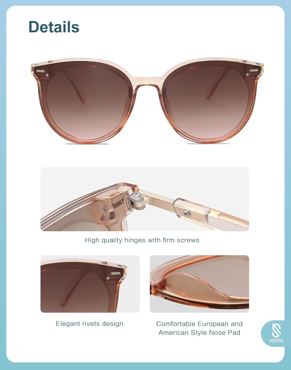 SOJOS Sunglasses Womens Trendy 2025 Classic Round Retro Vintage Shades