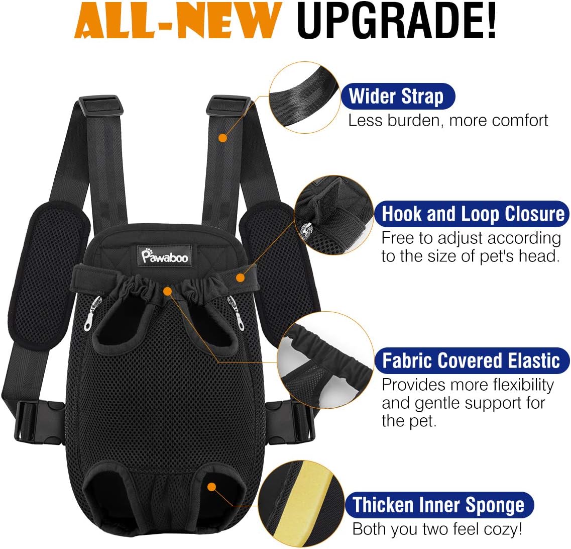 Pawaboo Pet Carrier Backpack, Adjustable Pet Front Cat Dog Carrier Bac