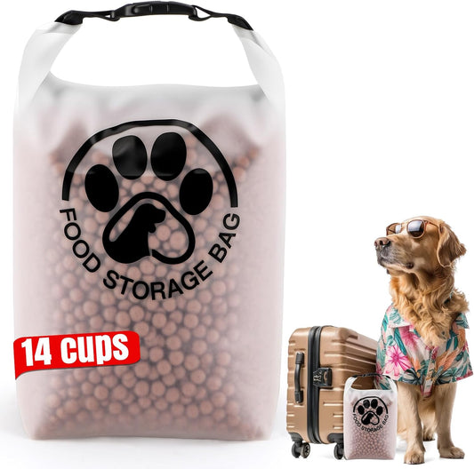 Pet Food Storage Bag for Travel - Transparent Leak-Proof Dog Food Cont