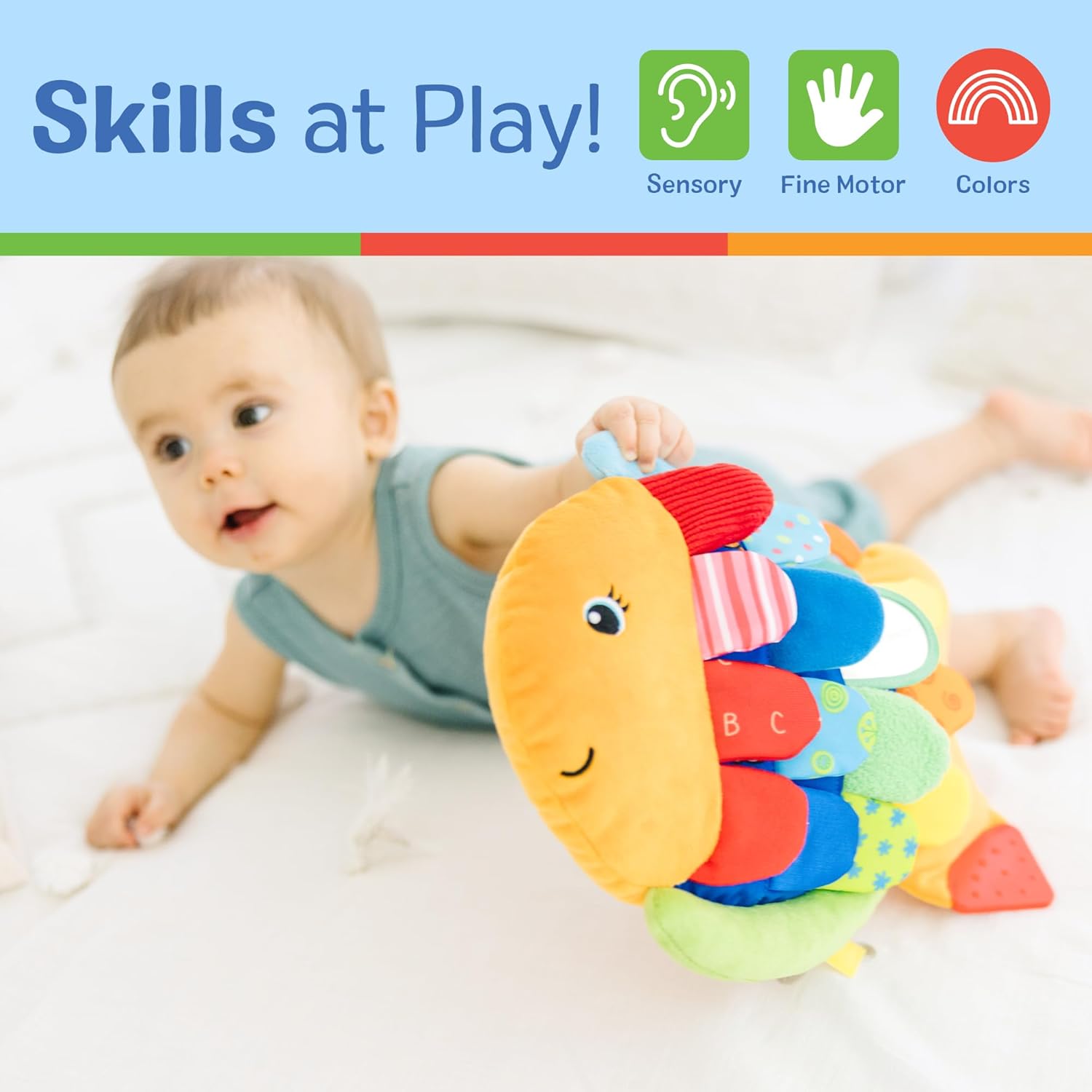 Melissa & Doug K’s Kids, Flip Fish Stuffed Animal, Soft Baby Book, Mul