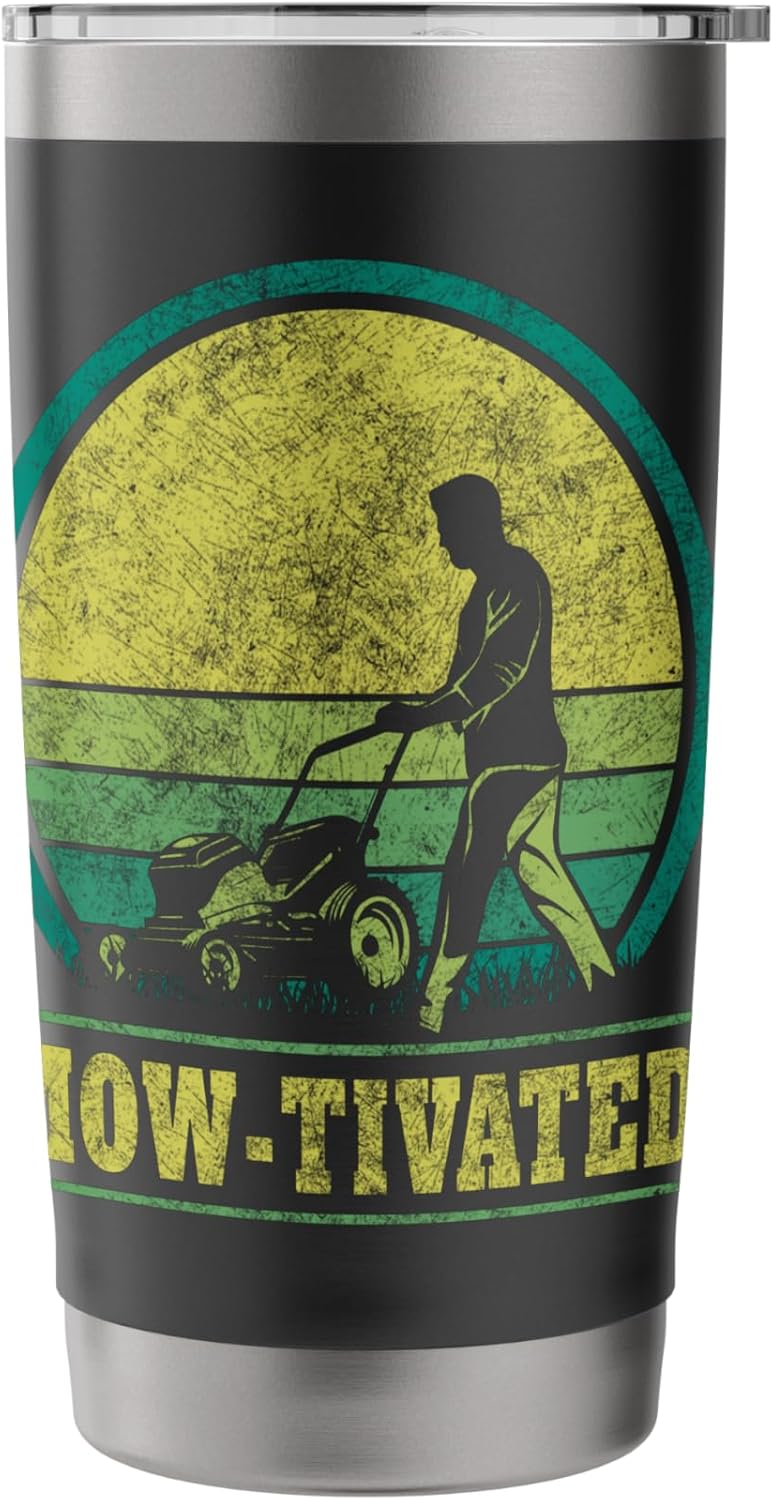 Lawn care enthusiast with slope for mowing Stainless Steel Insulated Tumbler