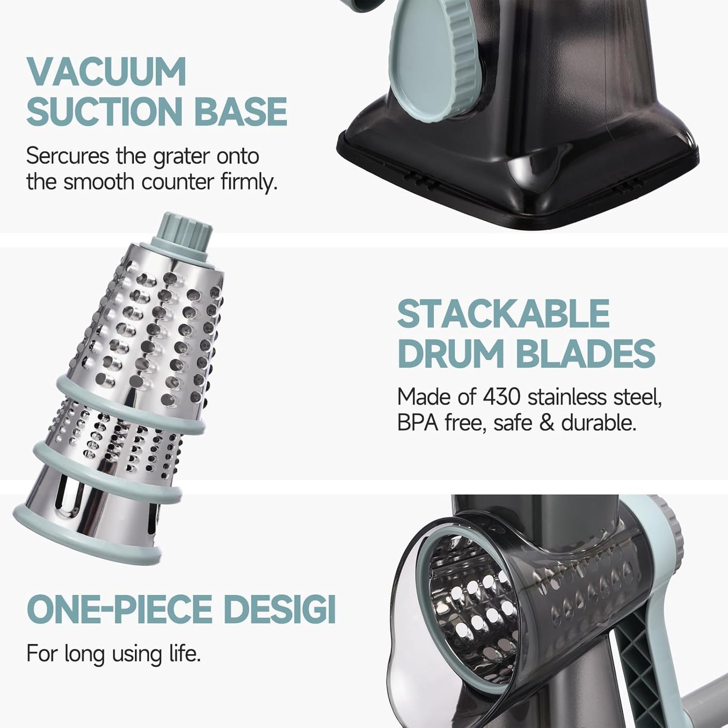 Rotary Cheese Grater with Handle Kitchen Shredder Slicer Grater Slicer