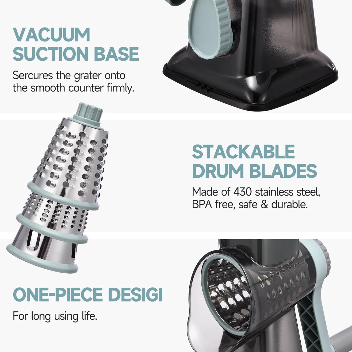 Rotary Cheese Grater with Handle Kitchen Shredder Slicer Grater Slicer