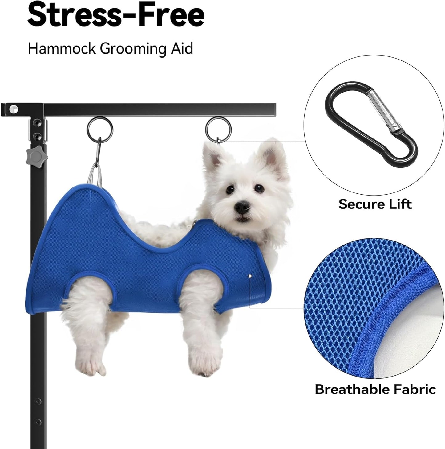 Foldable Dog Grooming Arm with Clamp: Adjustable Height 26"-40", Dog G