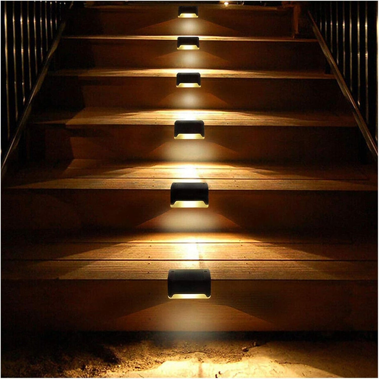 Wall Light 8/16 PCS Solar Lights Solar Step Lights Outdoor Waterproof Solar Stair Fence Lamp Decoration for Patio Stairs Garden Yard