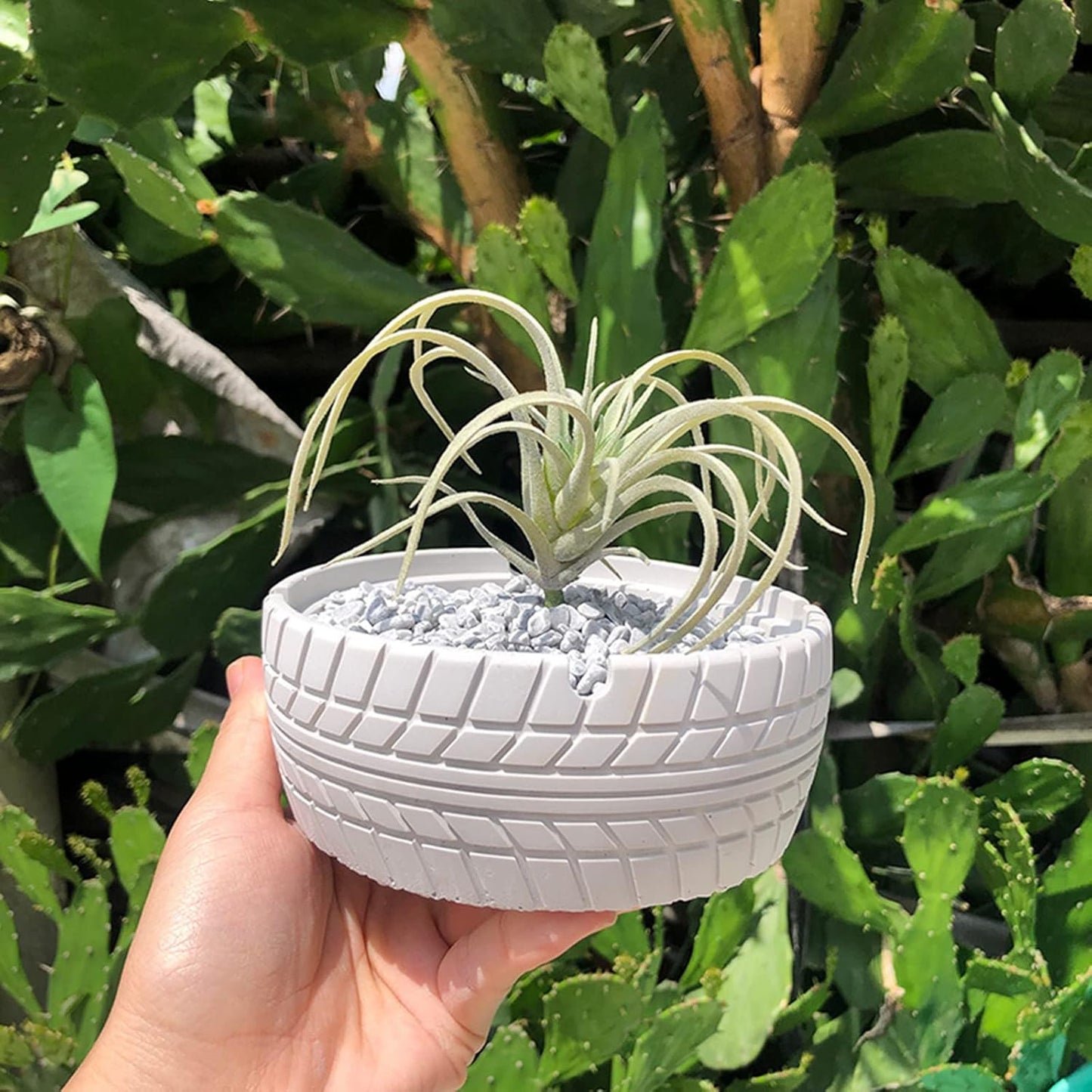 Tire Pattern Flower Pot Silicone Mold Succulent Planter Vase Cactus Concrete Mold Candle Pen Holder Mold Epoxy Resin Plaster Cement Clay Mould