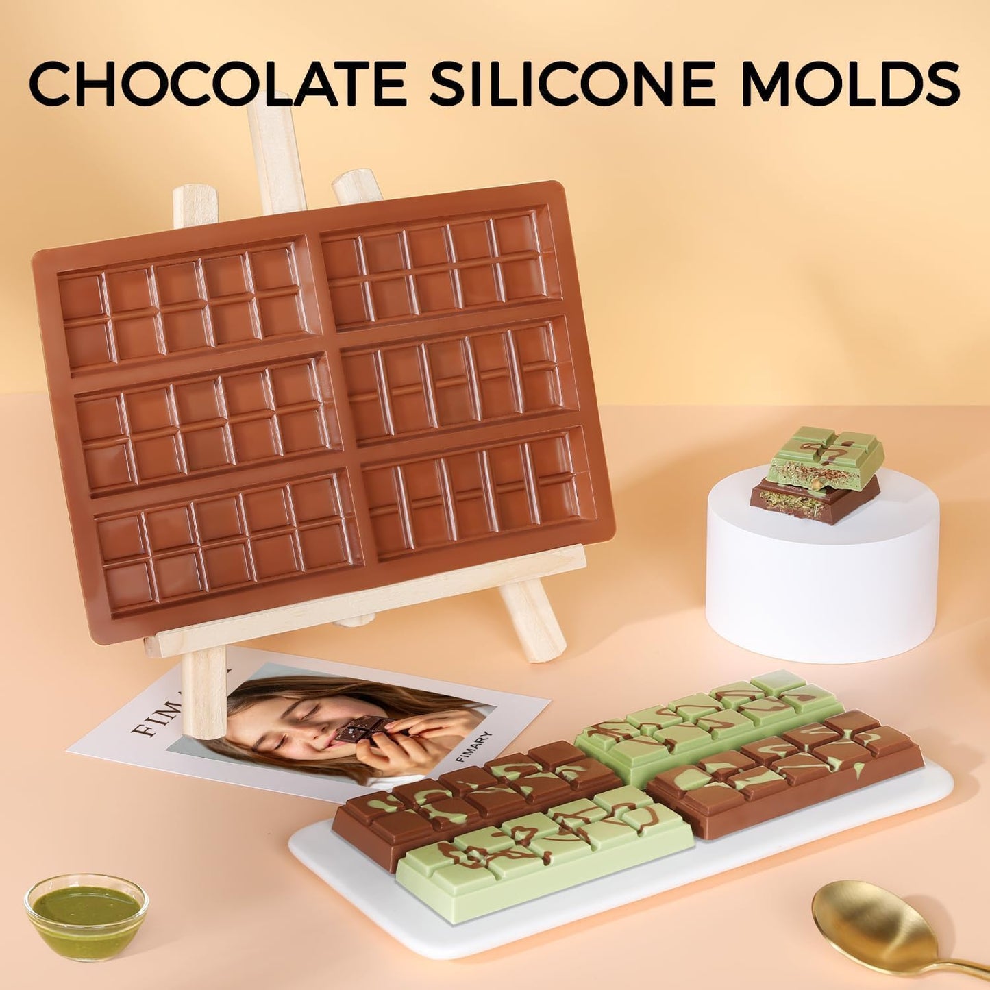 Chocolate Bar Mold - Non-Stick Chocolate Molds, Food Grade Silicone De