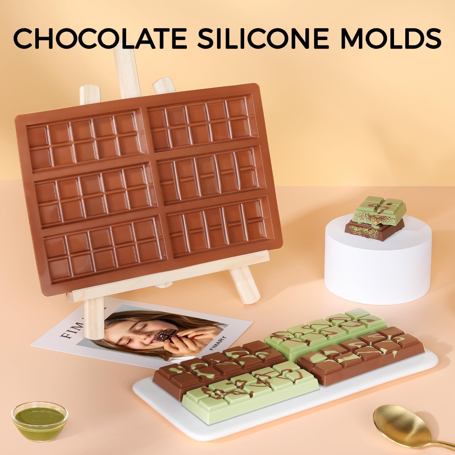 Chocolate Bar Mold - Non-Stick Chocolate Molds, Food Grade Silicone De