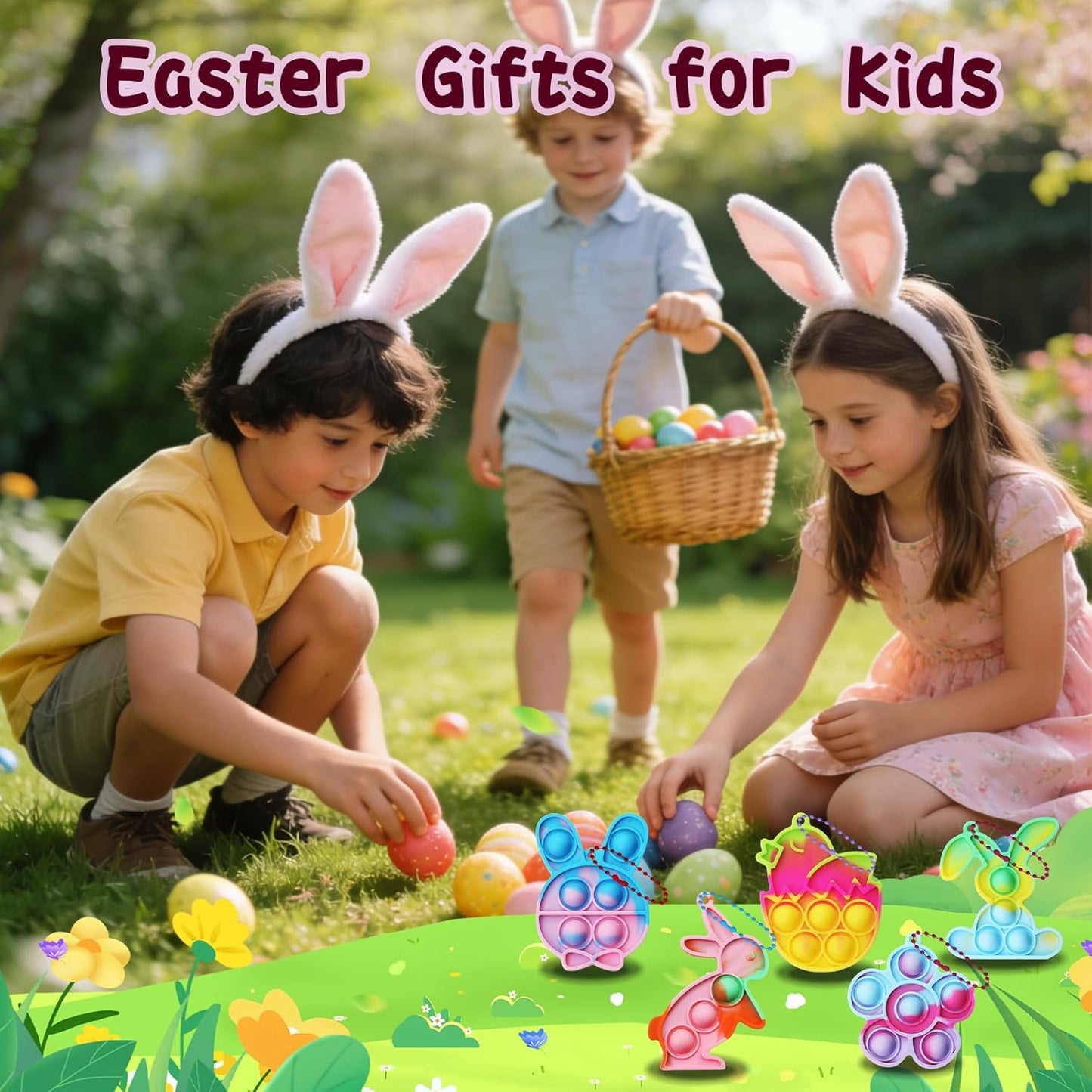 84Pcs Easter Party Favors for Kids,Easter Egg Fillers Basket Stuffers,Fidget Toys Bulk Its Birthday Gifts for Toddlers Adult,Classroom Prizes Box,Goodie Bag Stuffers,Treasure Chest Toy,Bubbles Poppers