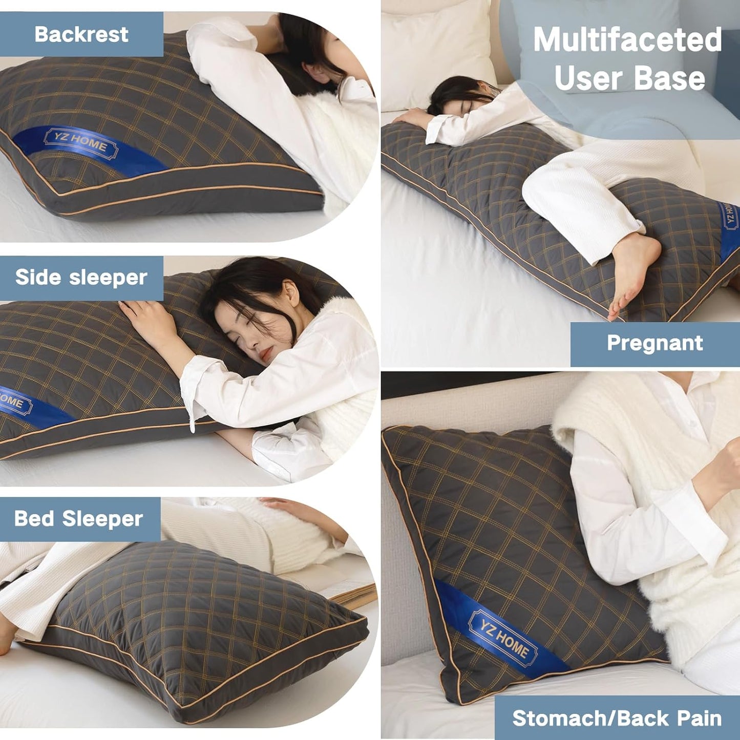 YZ HOME Long Body Pillow for Adults - Firm Body Pillow Insert with Shr