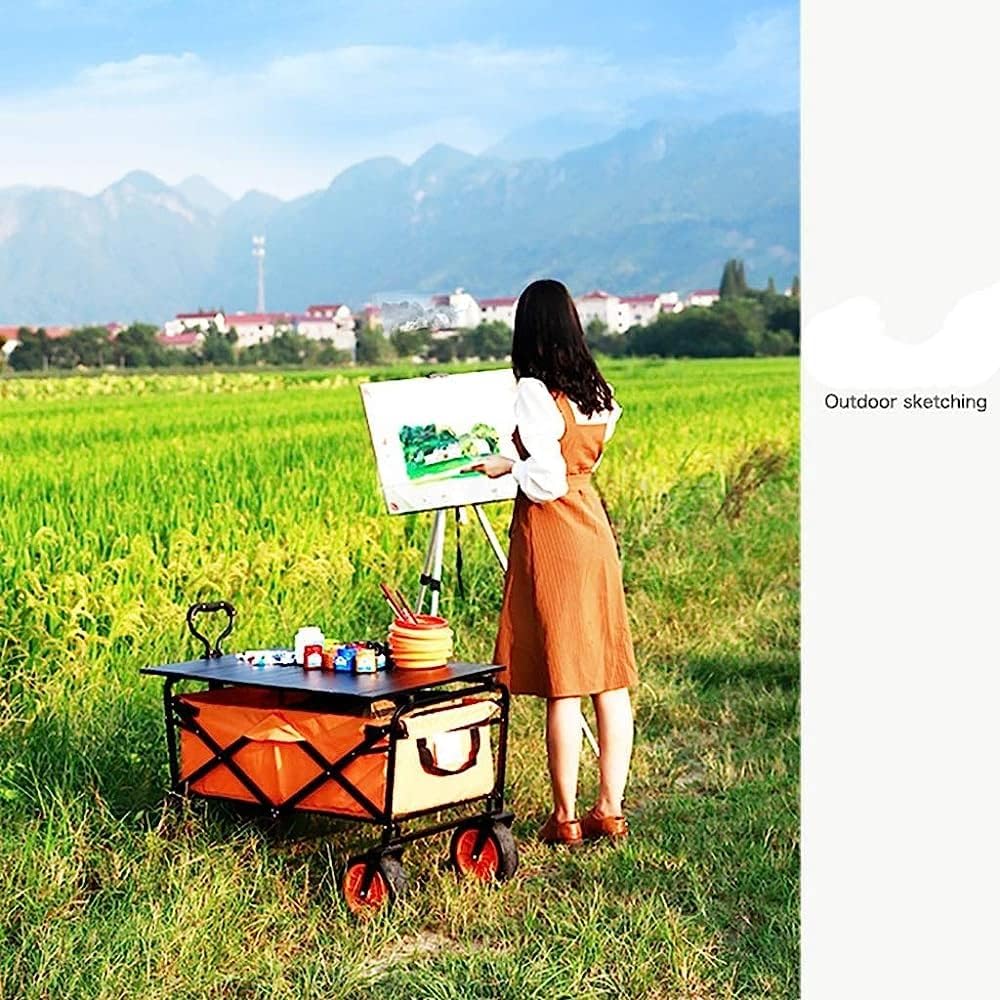 Handcart, Folding Garden Trolley Cart Heavy Duty Wagon Multi-Function 