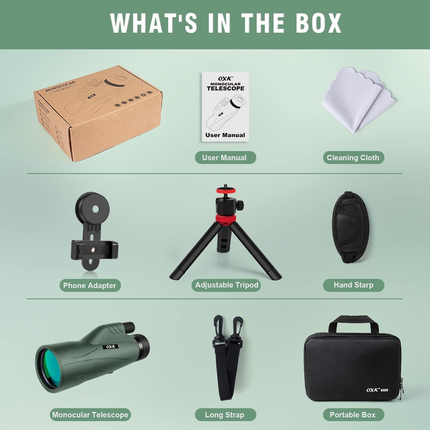 12x56 High Power Monocular Telescope for Adults | Comes with Smartphon