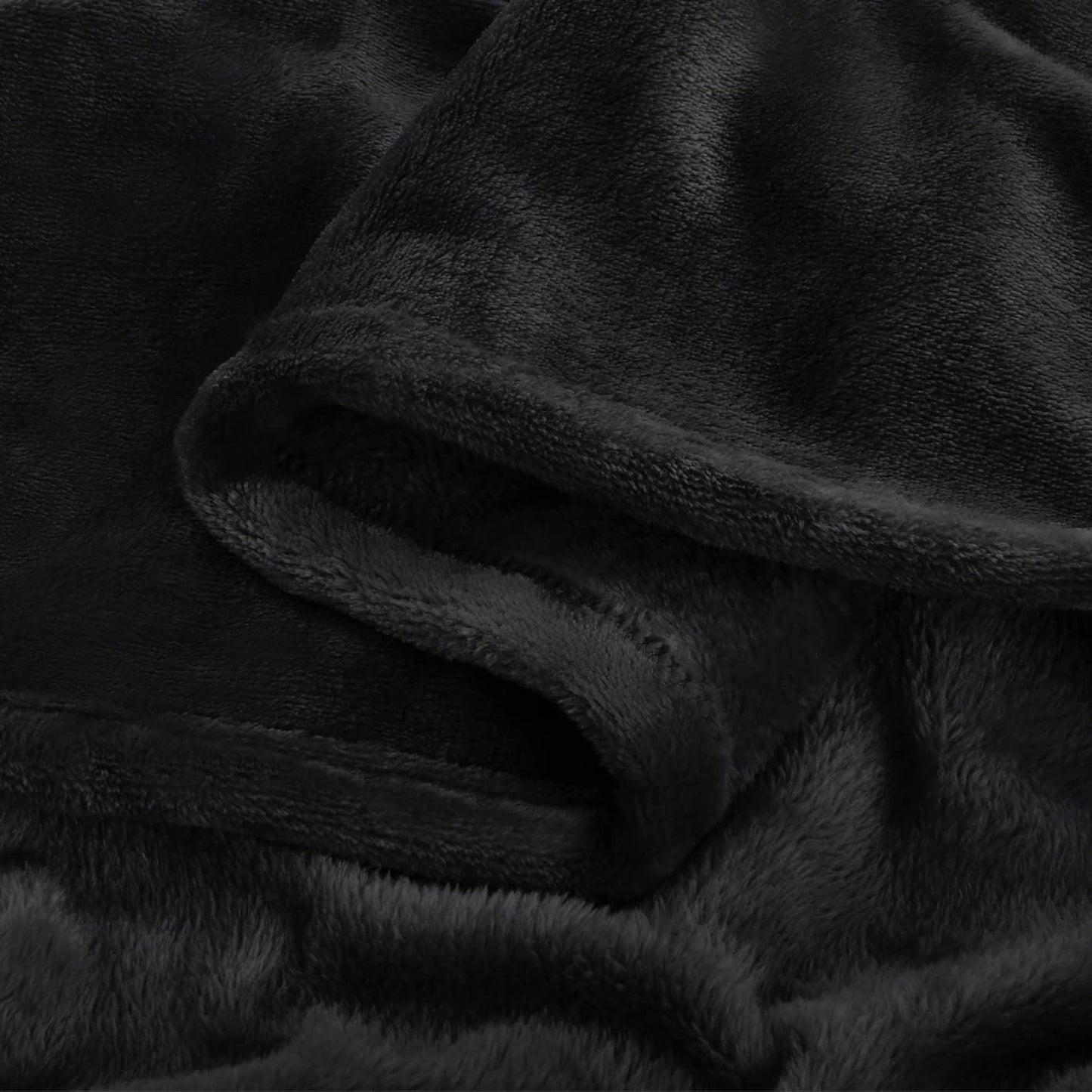 BEDELITE Fleece Blanket Black Throw Blankets for Couch & Bed, Luxury P