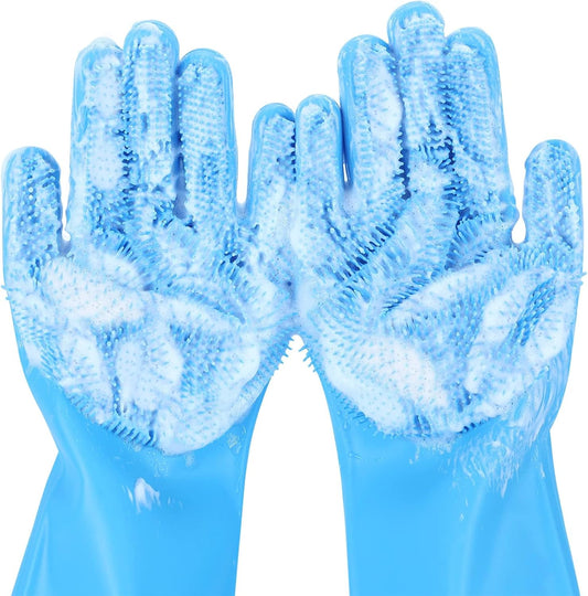 Pecute Pet Grooming Gloves - Heat Resistant Silicone Gloves with High-
