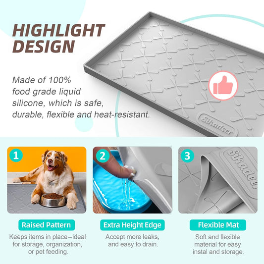 SIKADEER 34" x 22" Under Sink Mat Waterproof, Silicone Mat Kitchen Dra