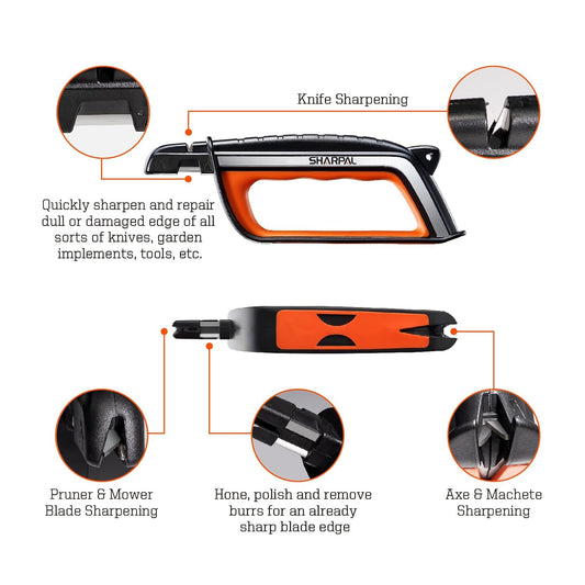 SHARPAL 103N All-in-1 Knife Garden Tool Multi-Sharpener for Lawn Mower Blade, Axe, Hatchet, Machete, Pruner, Hedge Shears, Scissors