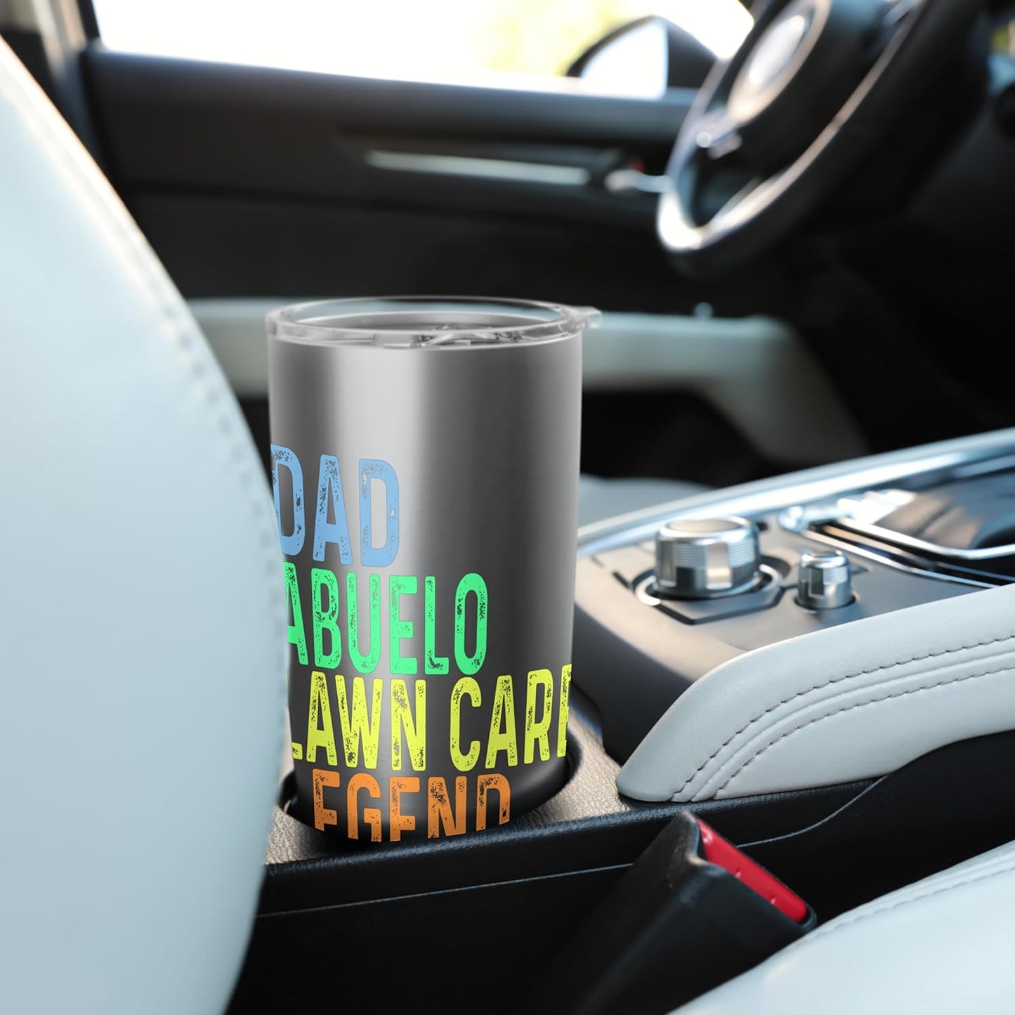 Funny Dad Abuelo Lawn Care Legend Grass Mowing Lawn Mower Stainless Steel Insulated Tumbler