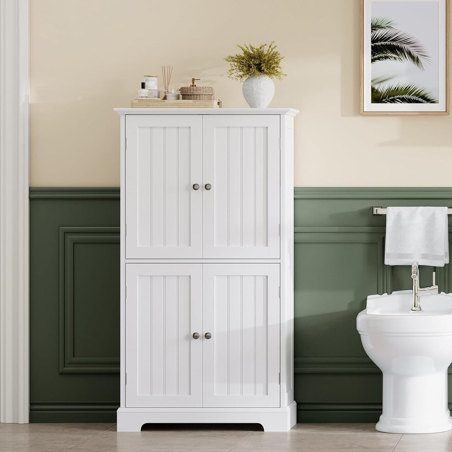 ChooChoo Bathroom Floor Cabinet, Modern Bathroom Storage Cabinet with 
