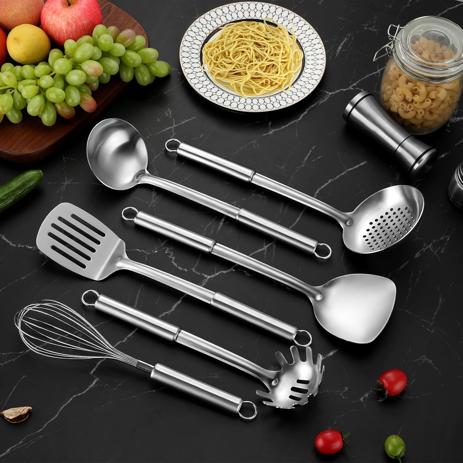 6-Piece Kitchen Cooking Utensils Set, Stainless Steel Kitchen Utensils