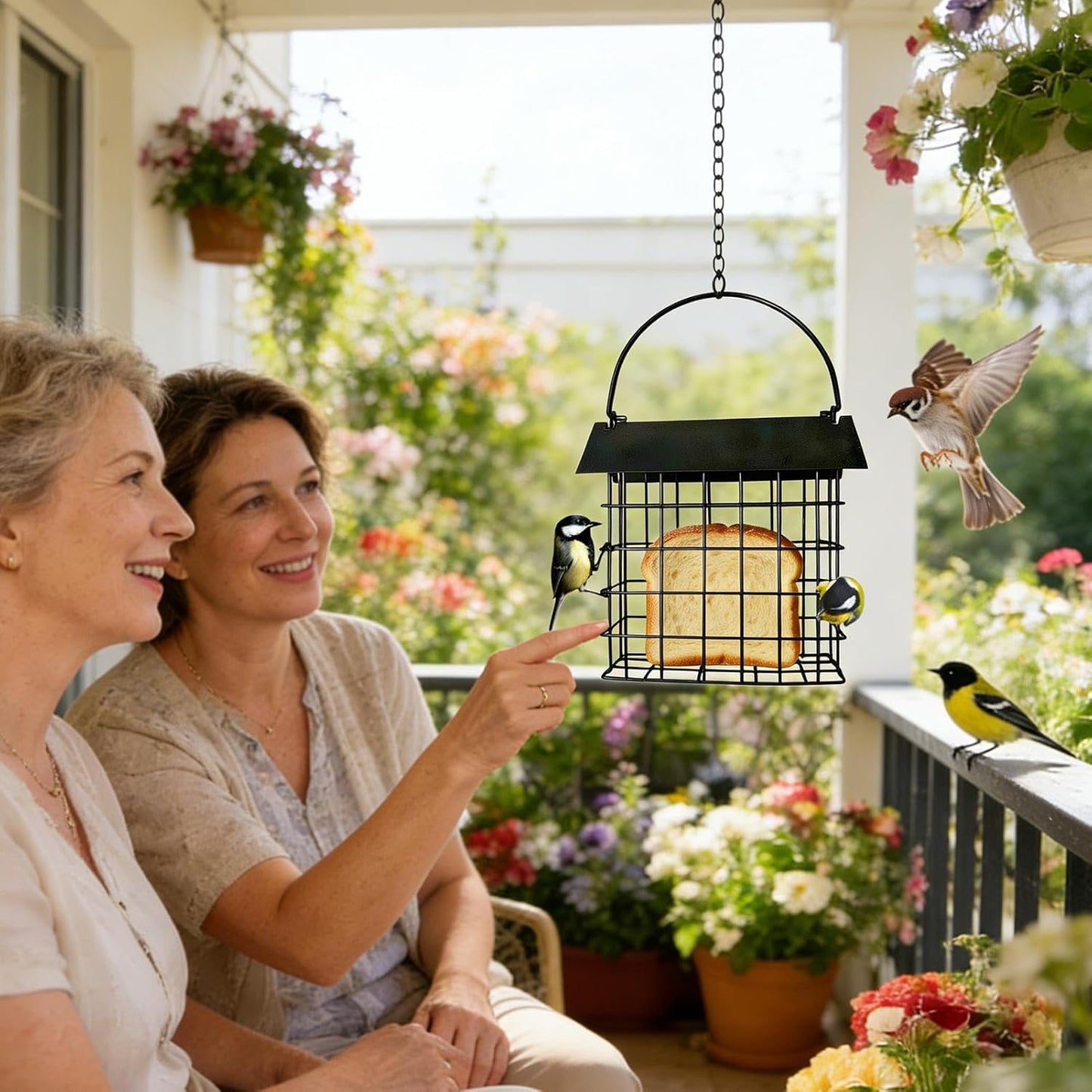 Bird Feeders for Outdoors,Metal Squirrel-Proof Weatherproof Feeding Tool - Metal Bird Feeder - for Watching Viewing Feeding Food Pet Aviary Finches Outdoor Inside Home Garden