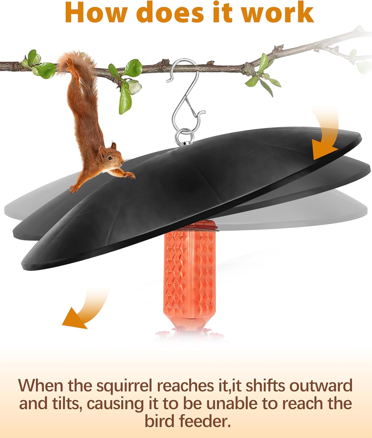 19.25-Inch Extra Large Squirrel Baffle,Hummingbird Feeder Shade Dome Cover, Bird Feeder Rain Guard, Hanging Squirrel Proof for Shepherd's Hook Outdoors (Black) 2 Pack