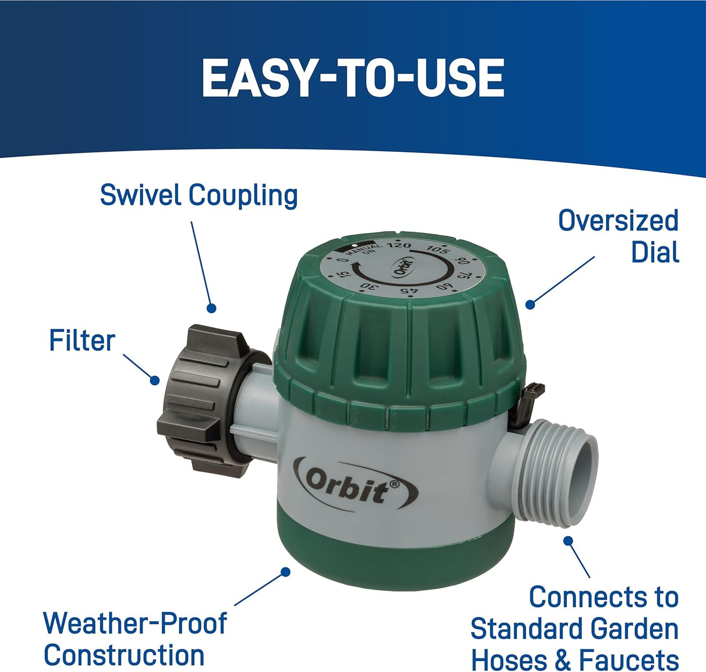 Orbit 62034 Mechanical Water Timer for Lawn and Garden Watering