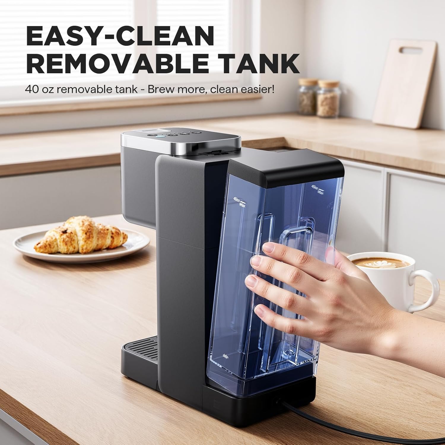 Single Serve Coffee Maker, Iced and Hot Coffee Machine for K Cup & Gro
