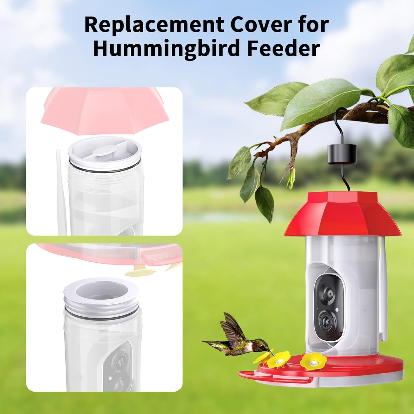 Leak-Proof Cover for Hummingbird Feeder with Camera, Sealing Cap, Repl