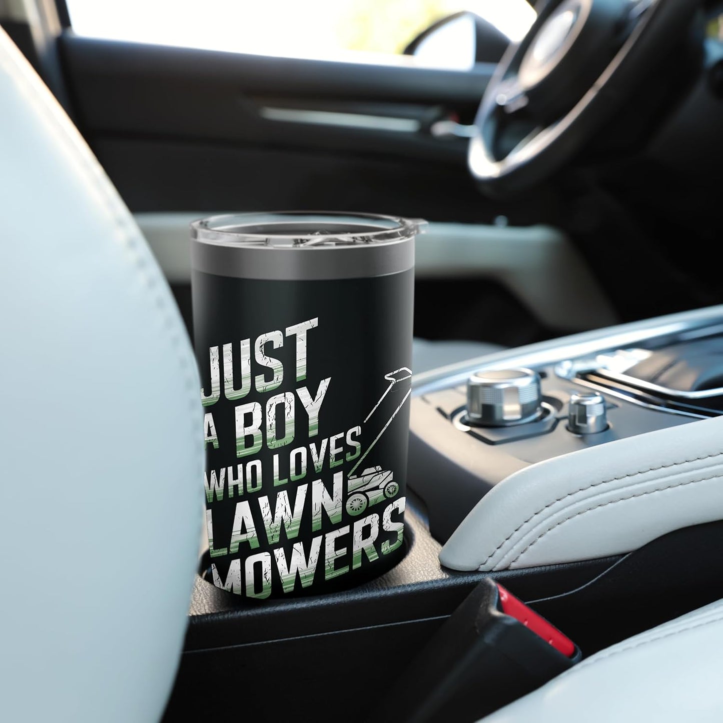 Mowing Business Lawn Mowers Just A Boy Who Loves Lawn Mowers Stainless Steel Insulated Tumbler
