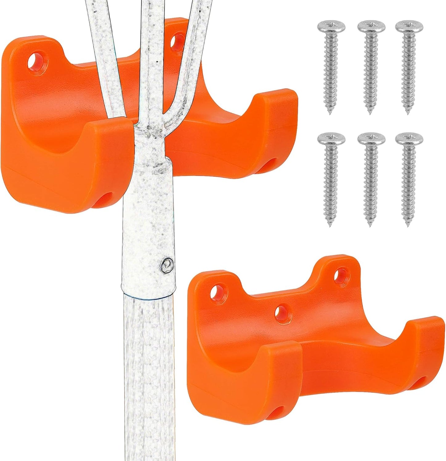 2-Pack Outdoor Garden Tool Hangers with Screws, Tool Storage Rack for 