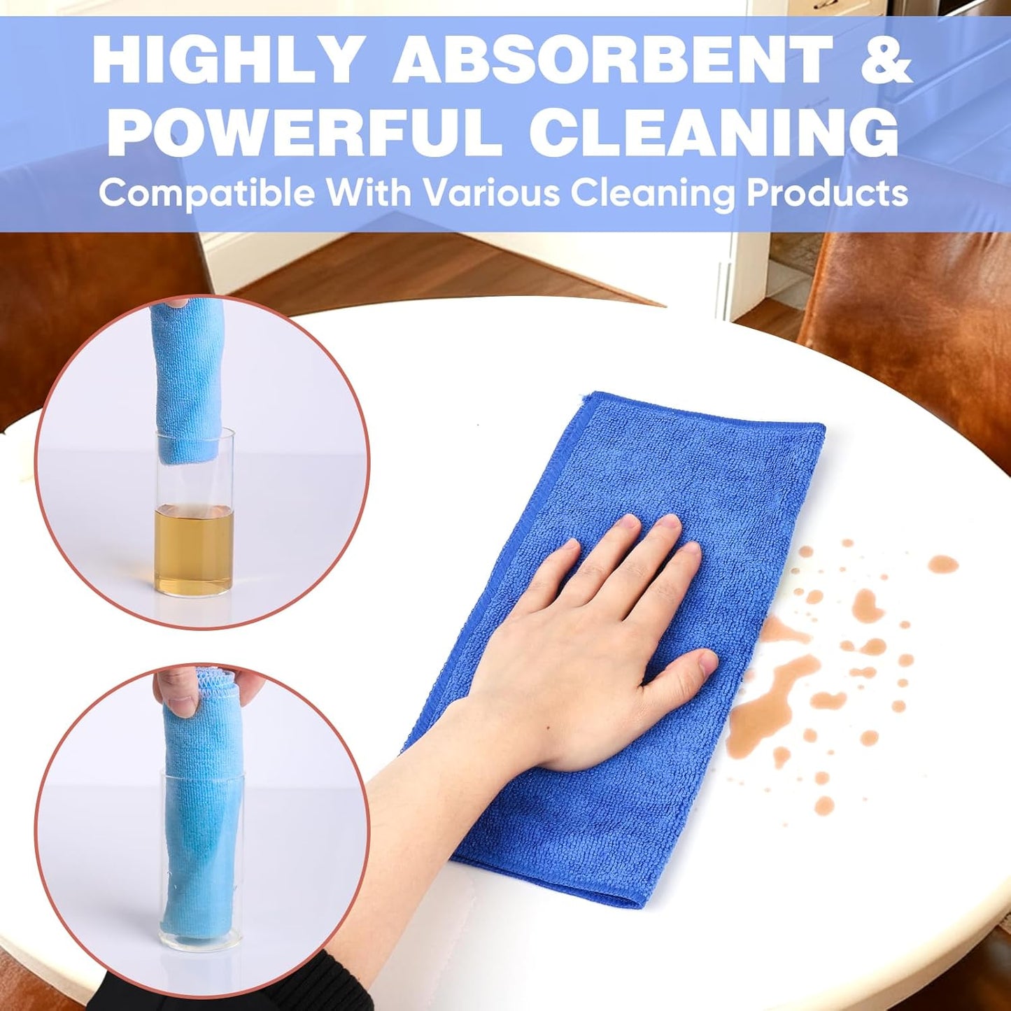 10 Colors Microfiber Cleaning Cloths, 10 Pack Assorted Cleaning Rags, 
