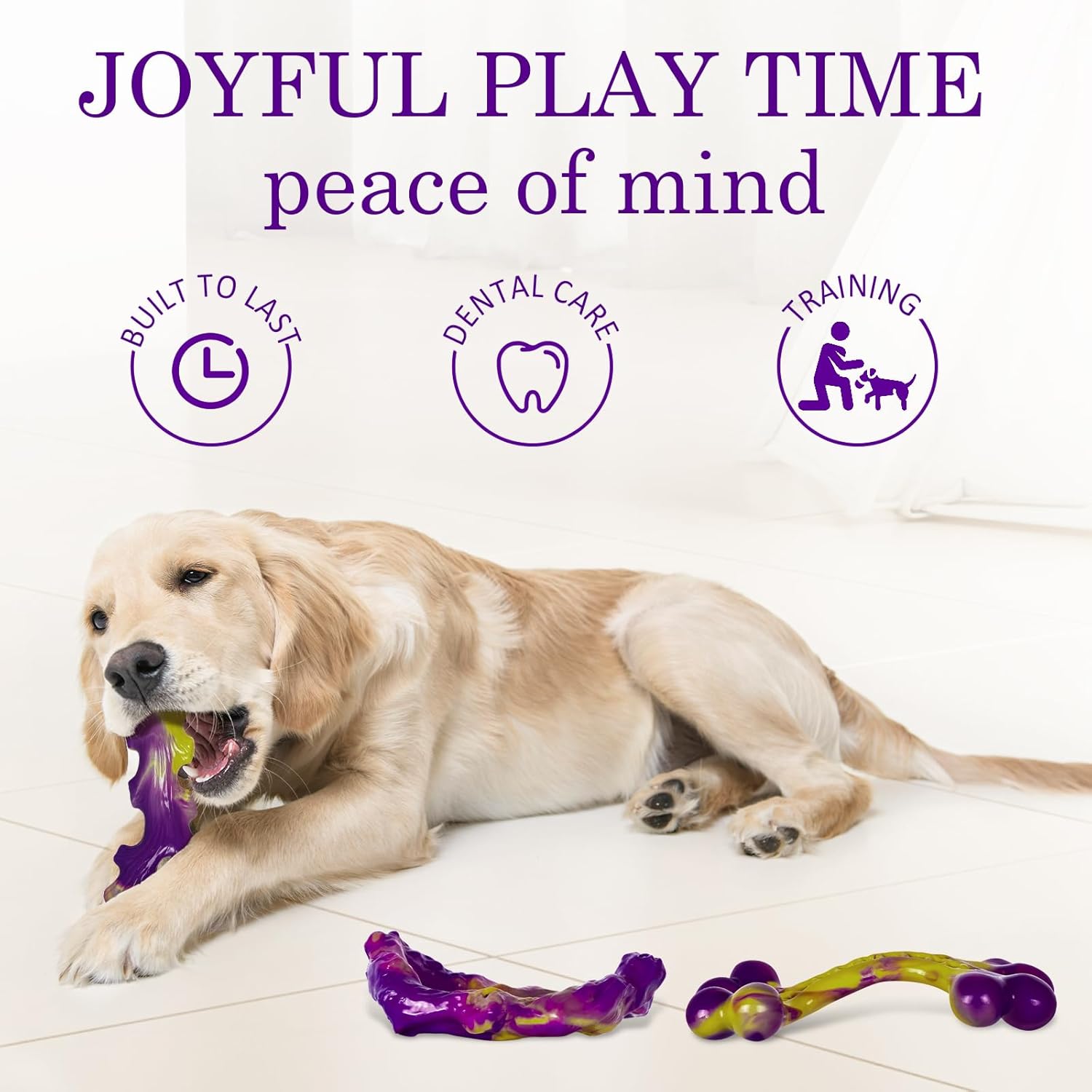 Tough Dog Toys for Aggressive Chewers 3 Pack, Indestructible Dog Toy f