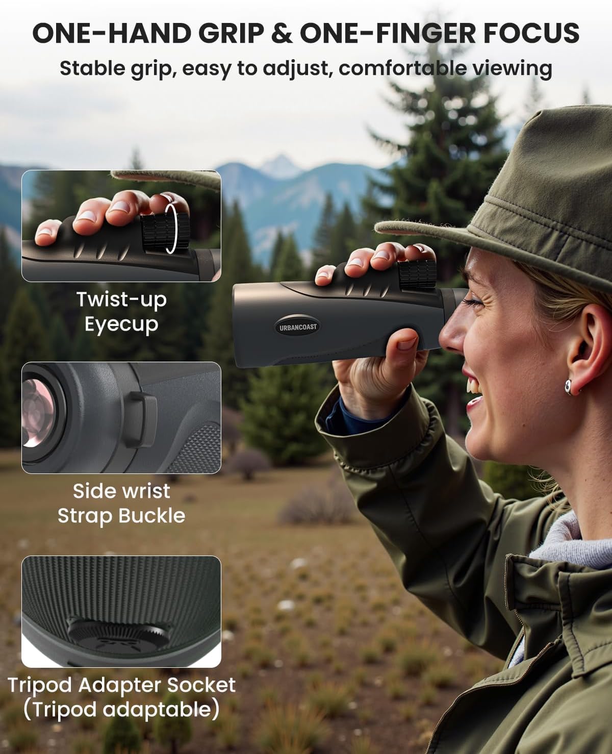 15X54 Monocular Telescope for Adults High Powered – Waterproof, BAK4 Prism, FMC Lens, Compact Spotting Scope for Bird Watching, Hunting Gear, Hiking Accessories, Travel & Camping Gifts