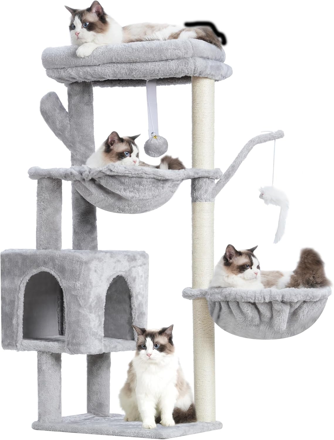 Heybly Cat Tree, 39.4 Inches Tower Condo with Scratching Post, Cat Tow