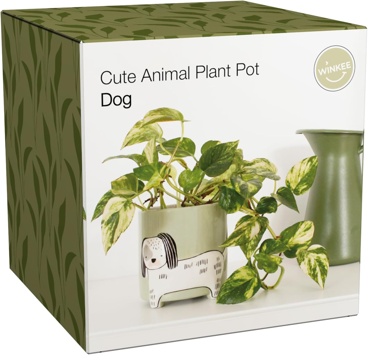 Winkee - Animal Flower Pot Dog Ceramic Flower Vase for Creative Decora