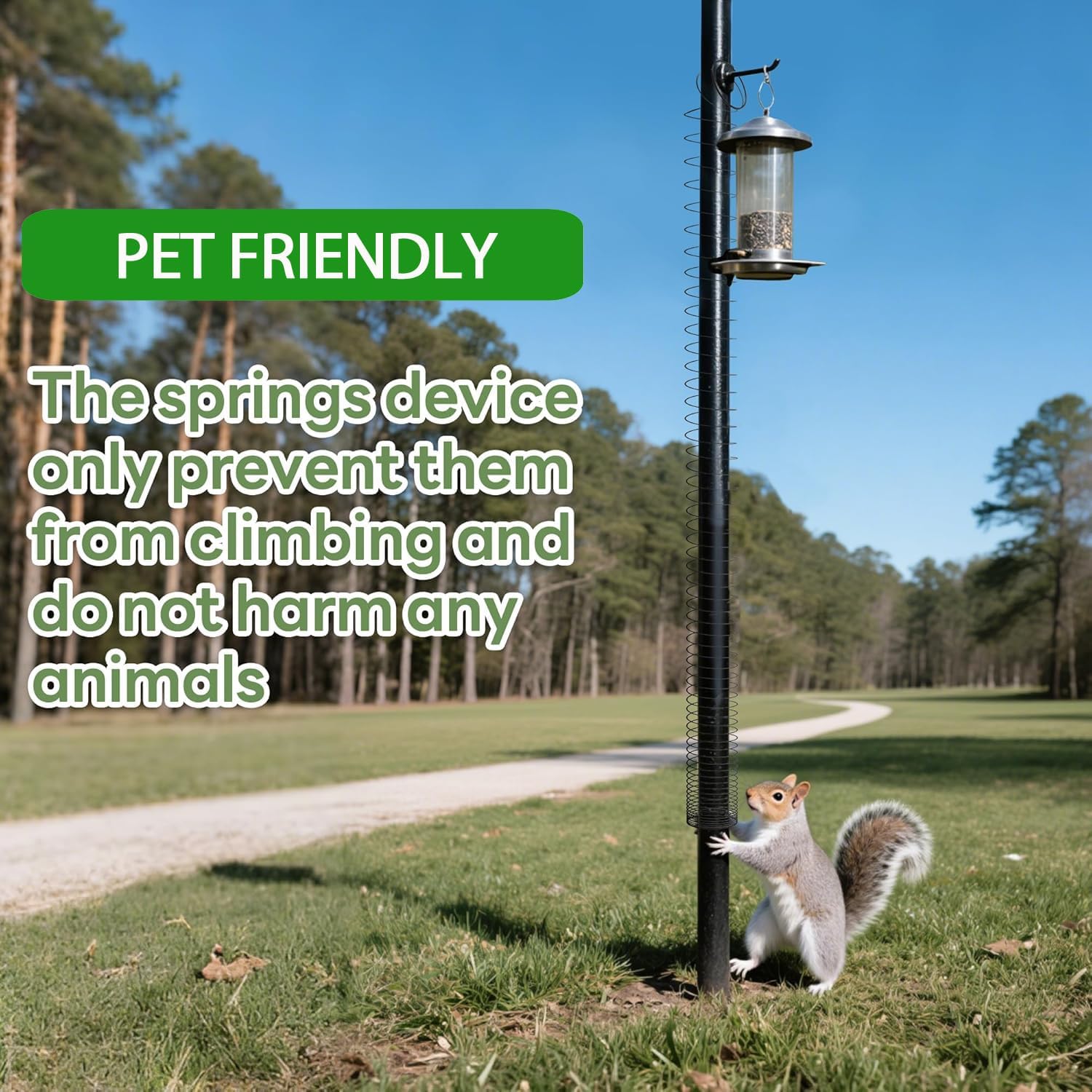 Foneso Squirrel Proof Spring Device 2 PCS, Metal Squirrel Baffle Barri