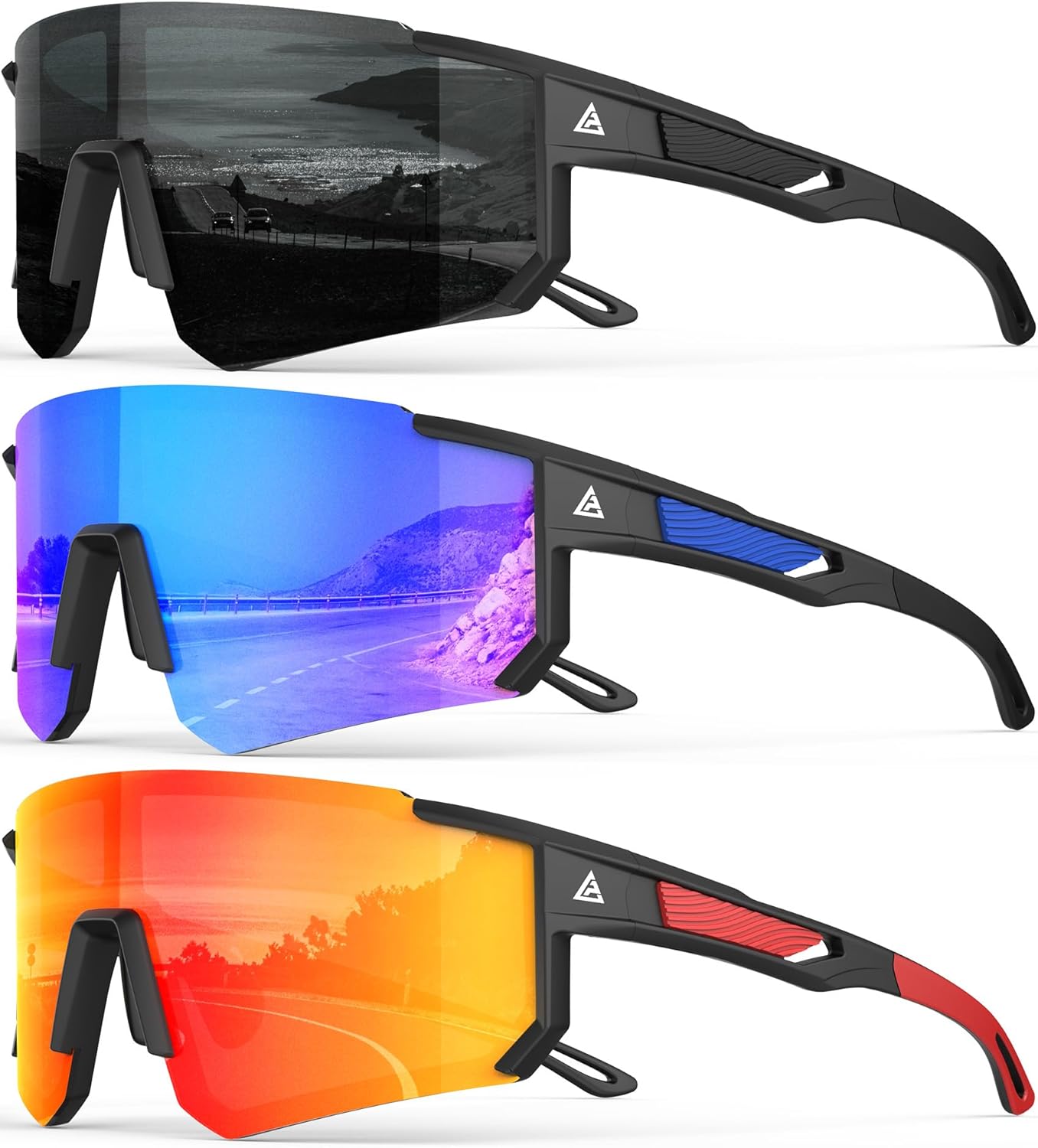 Polarized Sports Sunglasses for Men Women, UV400 Protection Mens Sungl