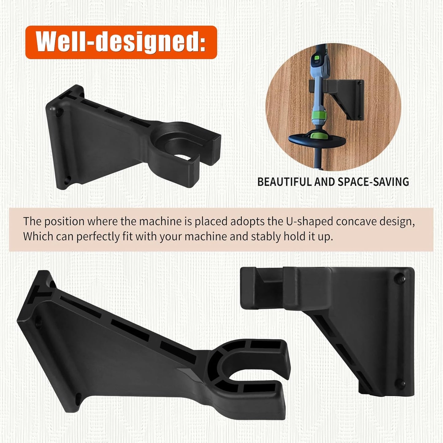 Heavy-Duty Wall Hanging Holder Hooks Compatible with Ego Power-EGO 56V String Trimmer/Edger Mount, Mower Rack Holds up to 350 lbs,Garage Storage Wall Mounting Shelf Hook, Garden Tool Trimmer bracket