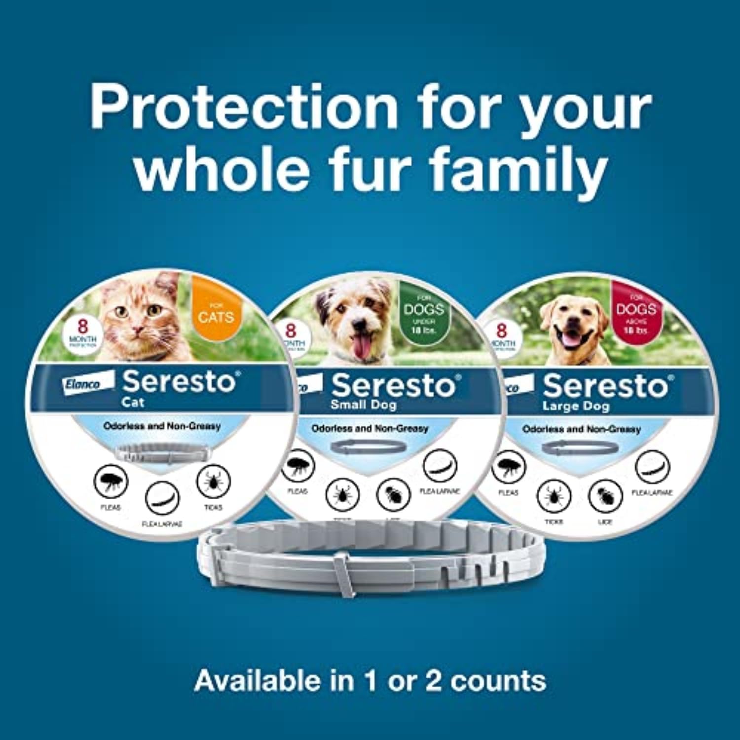 Seresto Flea & Tick Collar For Dogs Over 18 lbs., Treatment & Preventi