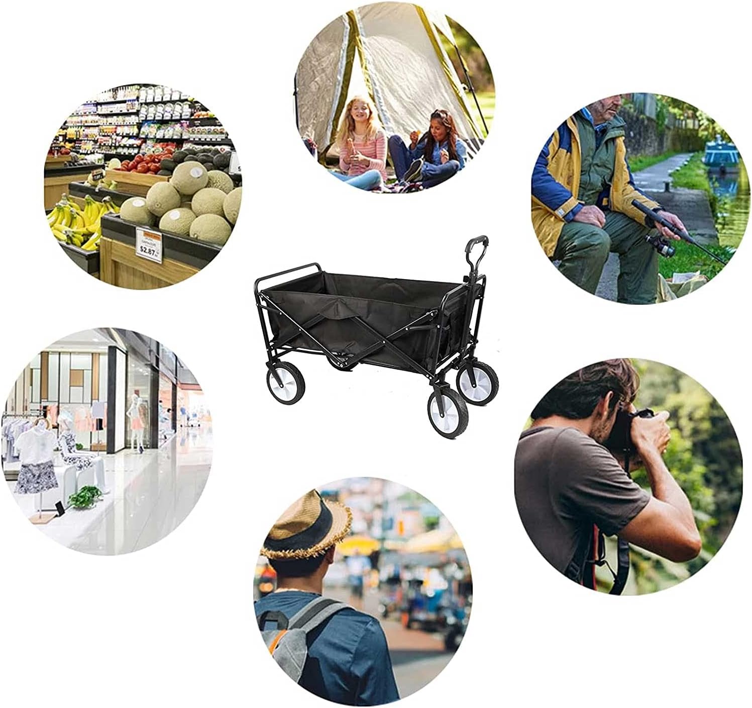 Foldable Wagon Cart Garden Cartoutdoor Multifunctional Sports Wagon wi