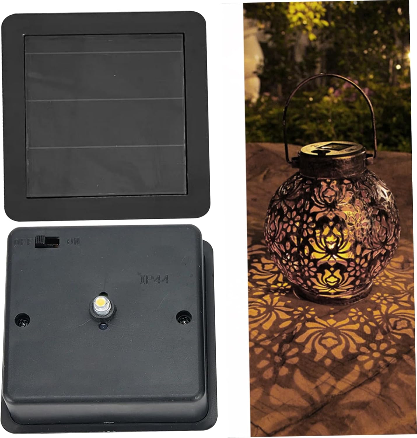 Solar Light Replacement Parts Solar Light Spare Top with LED 2Pcs 2.8in Spare Sun-Powered Units Square DIY Warm White Components