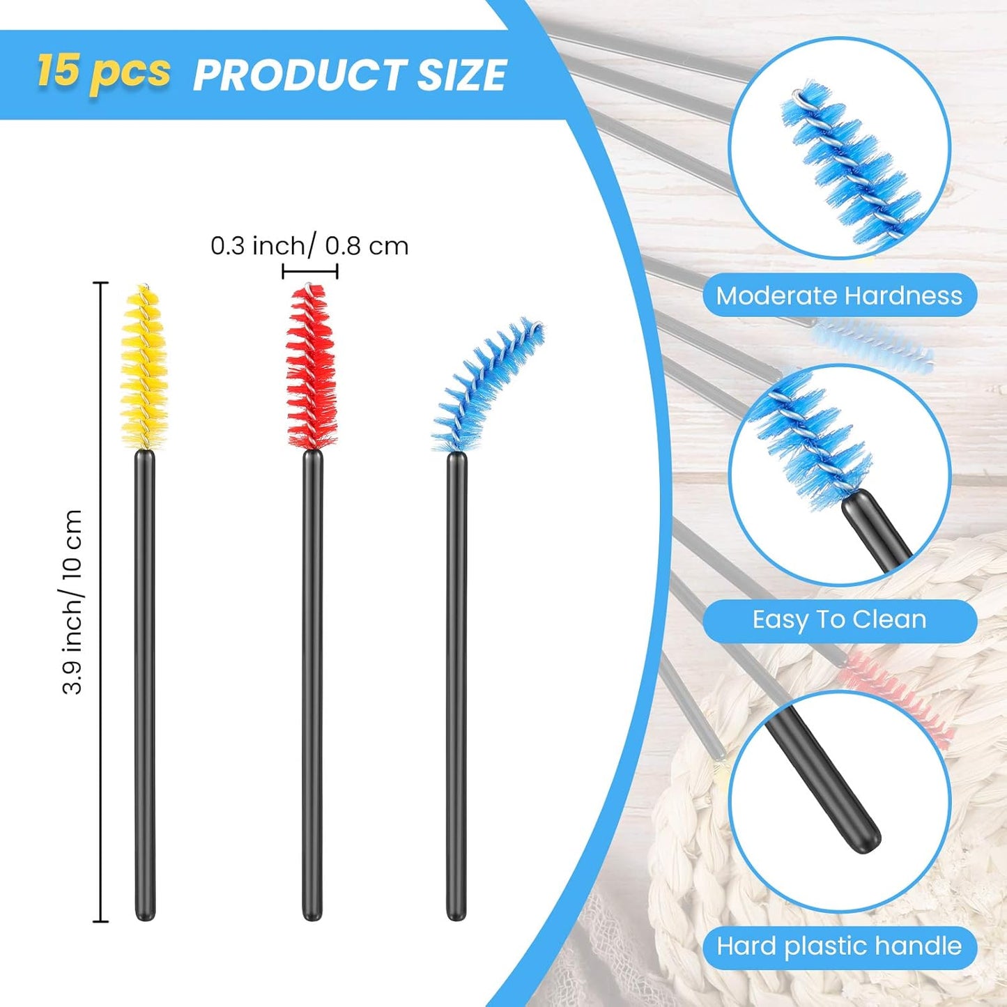 Outus 15 Pieces Hummingbird Feeder Cleaning Brush Mini Nylon Brush Set Cleaner for Bottles, Tubes, Jars, Bird Feeder (0.3 Inches/ 3.9 Inches)
