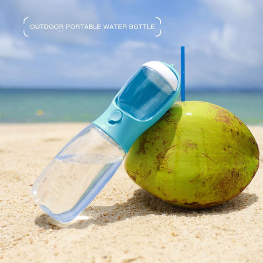 Dog Water Bottle with Food Container, Portable Leak Proof Pet Water Di