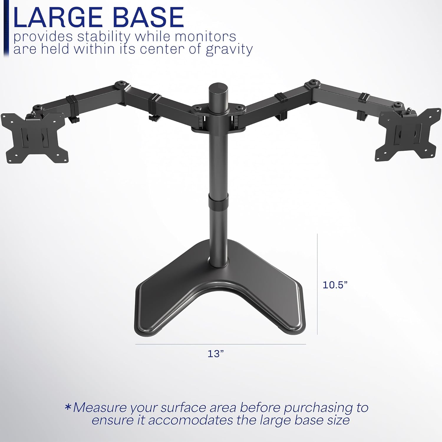 VIVO STAND-V002F Dual LED LCD Monitor Free-Standing Desk Stand for 2 S