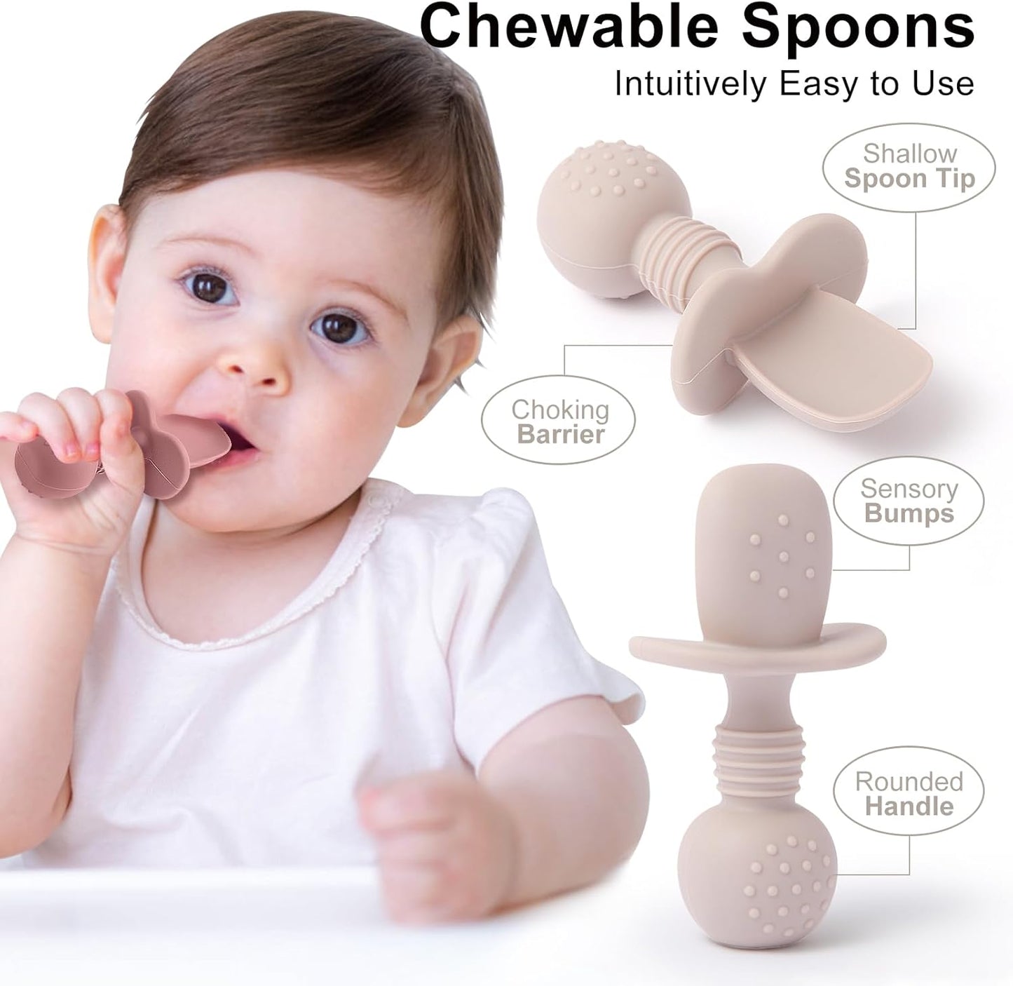 Silicone Feeding Set, 2 Pack Divided Toddler Plates with Suction, 2 Pa