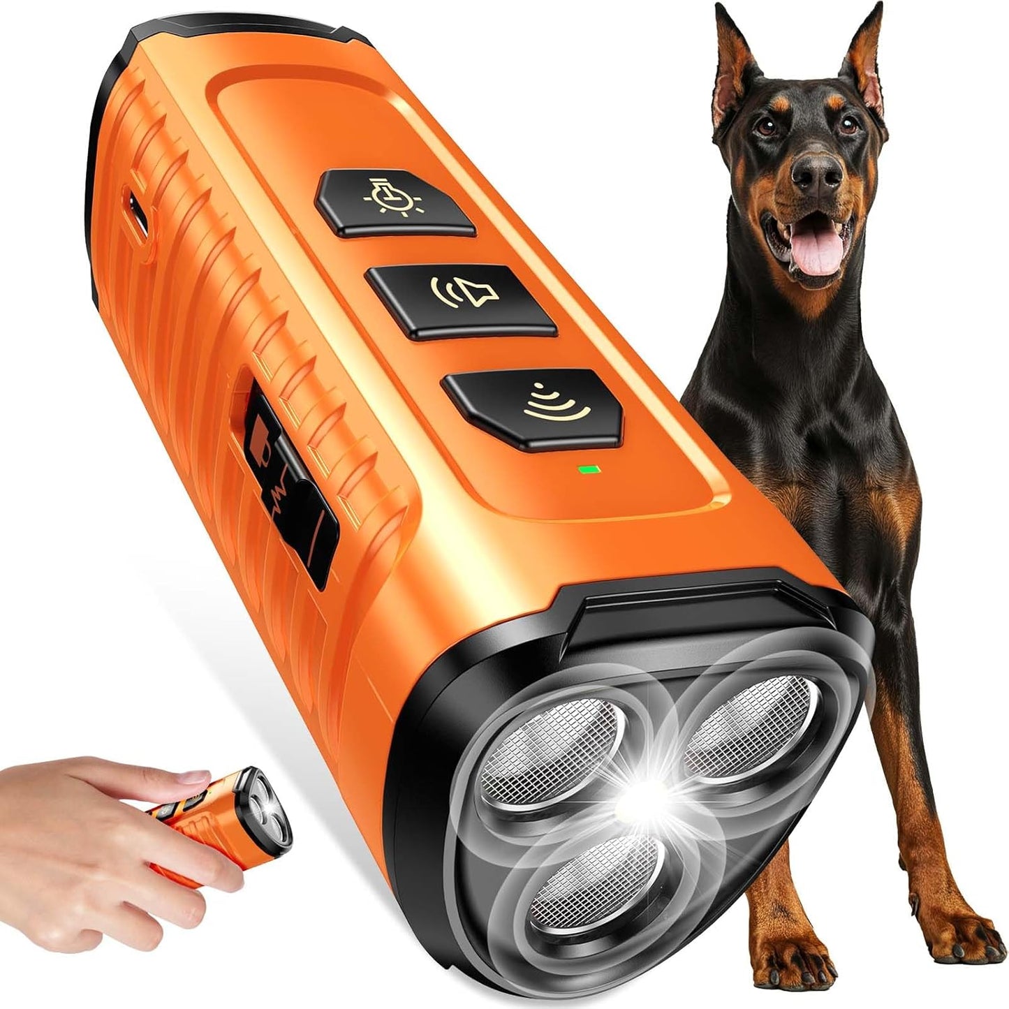 Dog Bark Deterrent Device 3X Anti Barking Device for Dogs, 5 Modes Sto