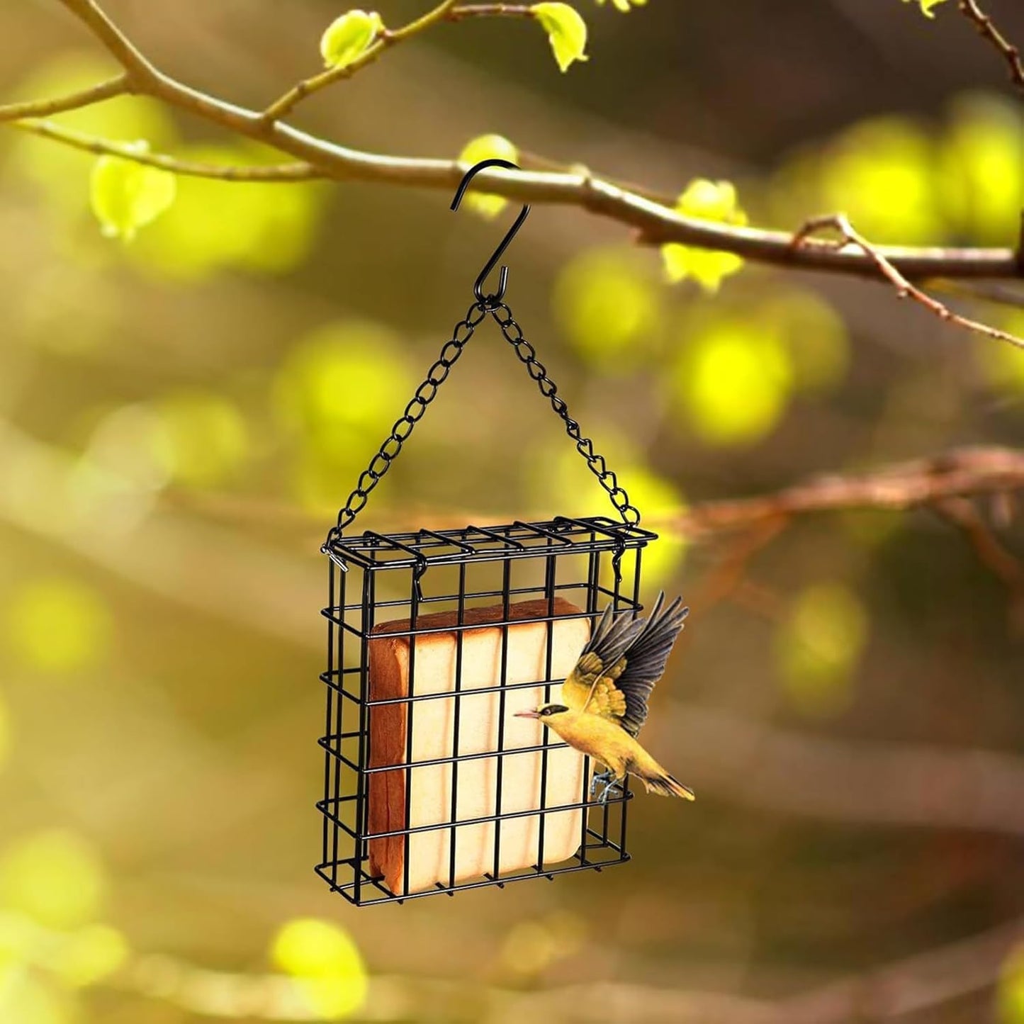 Wire Mesh Bird Feeder, Suet Cage Dispenser, Hangable Feeders with Sturdy Design, Outdoor Feeding Accessory, Patio Garden Feeder with Practical Style, Backyard Tool for Lawn Balcony