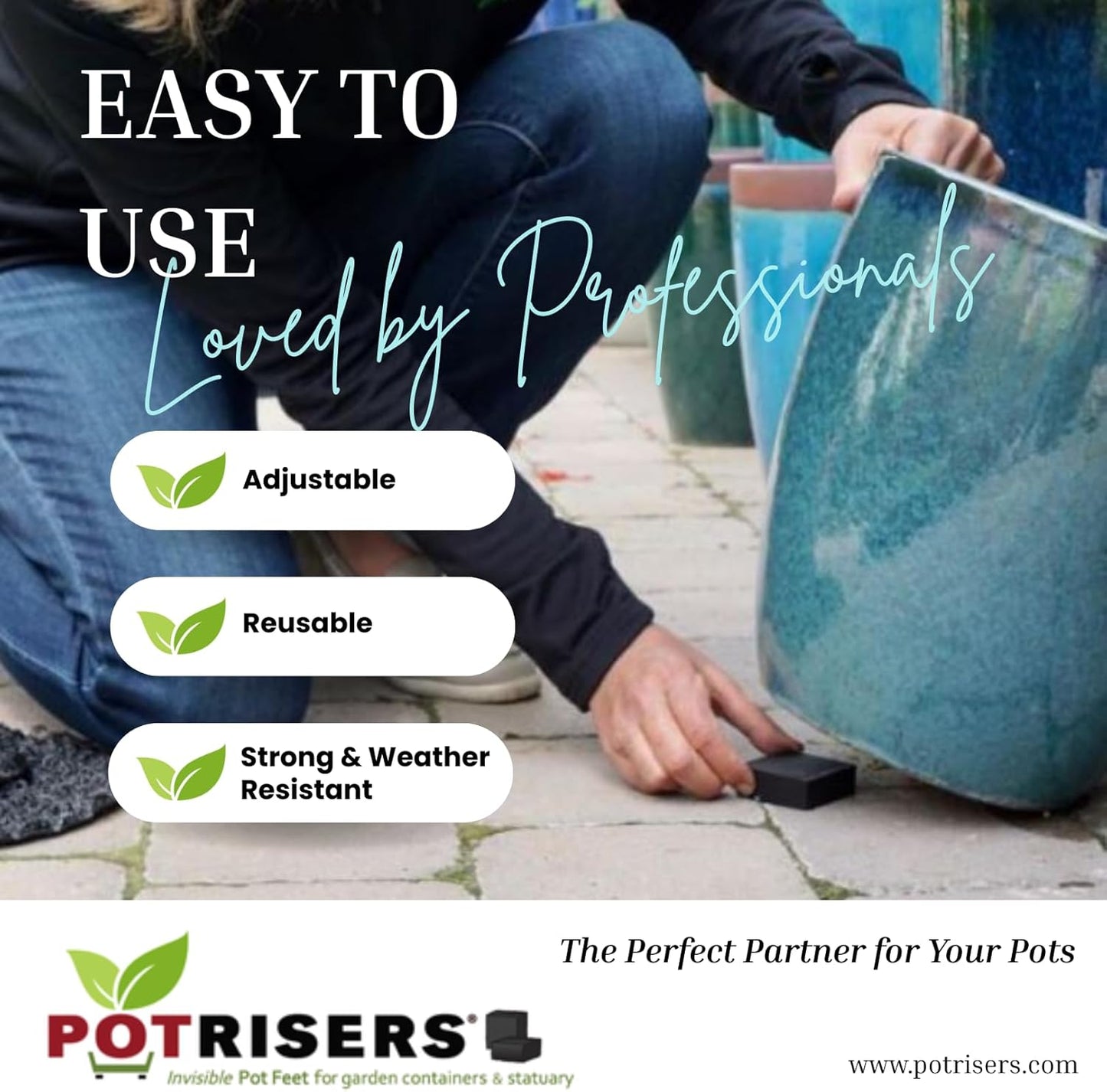 Combo Pack (12 Small 1" & 6 Large 2" - 18 Pieces Total) Outdoor Plant Risers & Drainage Invisible Pot Feet for Planters, Pots, or Statues – Ideal for Patios, Decks, and Gardens